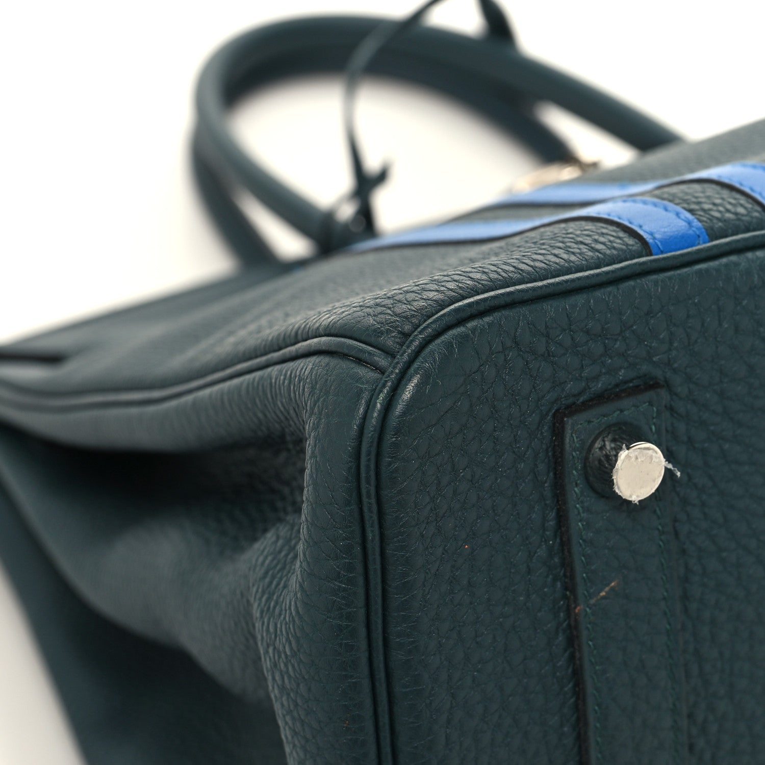 Hermes Togo Swift Officier Birkin 35 Vert Cypress Bleu Zellige 9 of 15