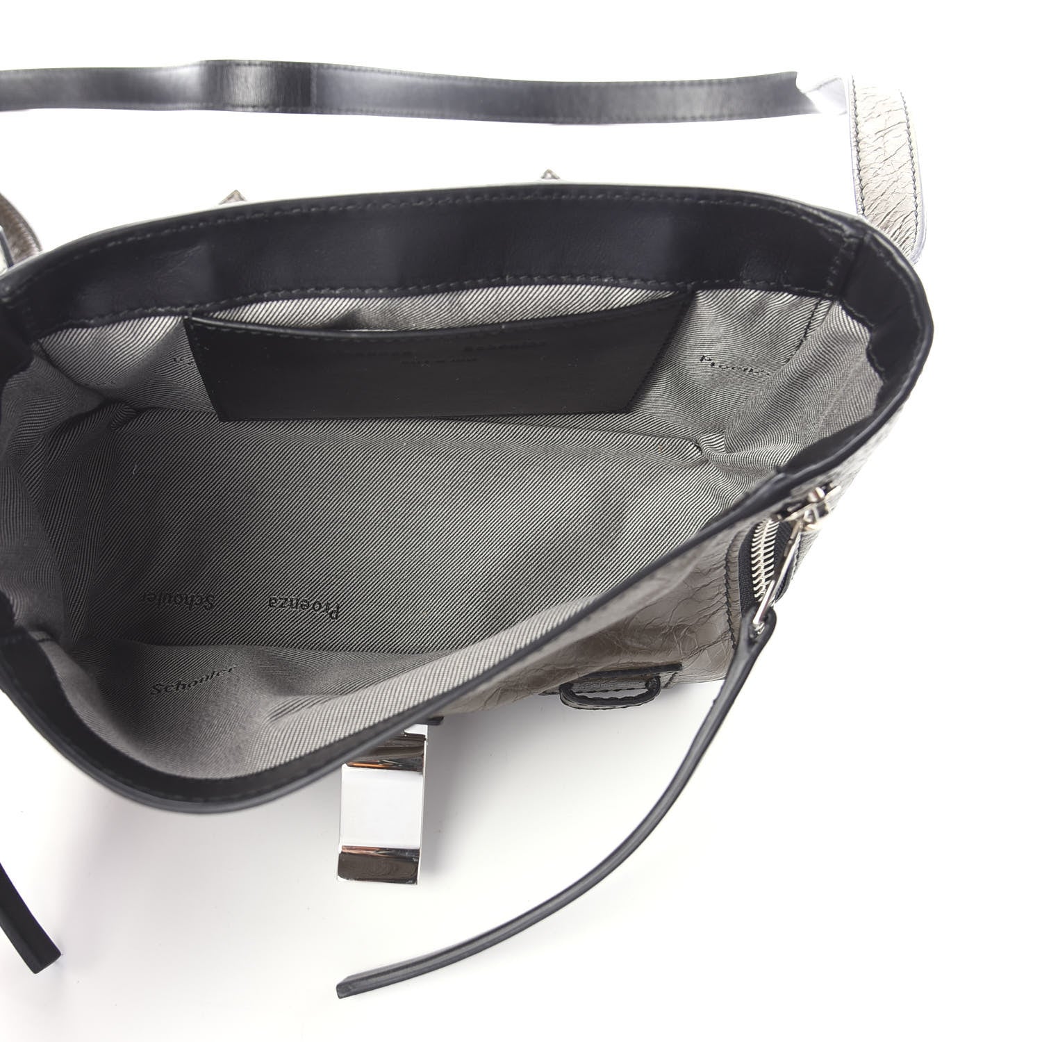 Proenza Schouler Crinkled Calfskin PS1 Mini Zip Crossbody Smoke 4 of 8