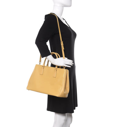 Prada Saffiano Medium Galleria Double Zip Tote Ginestra 2 of 12