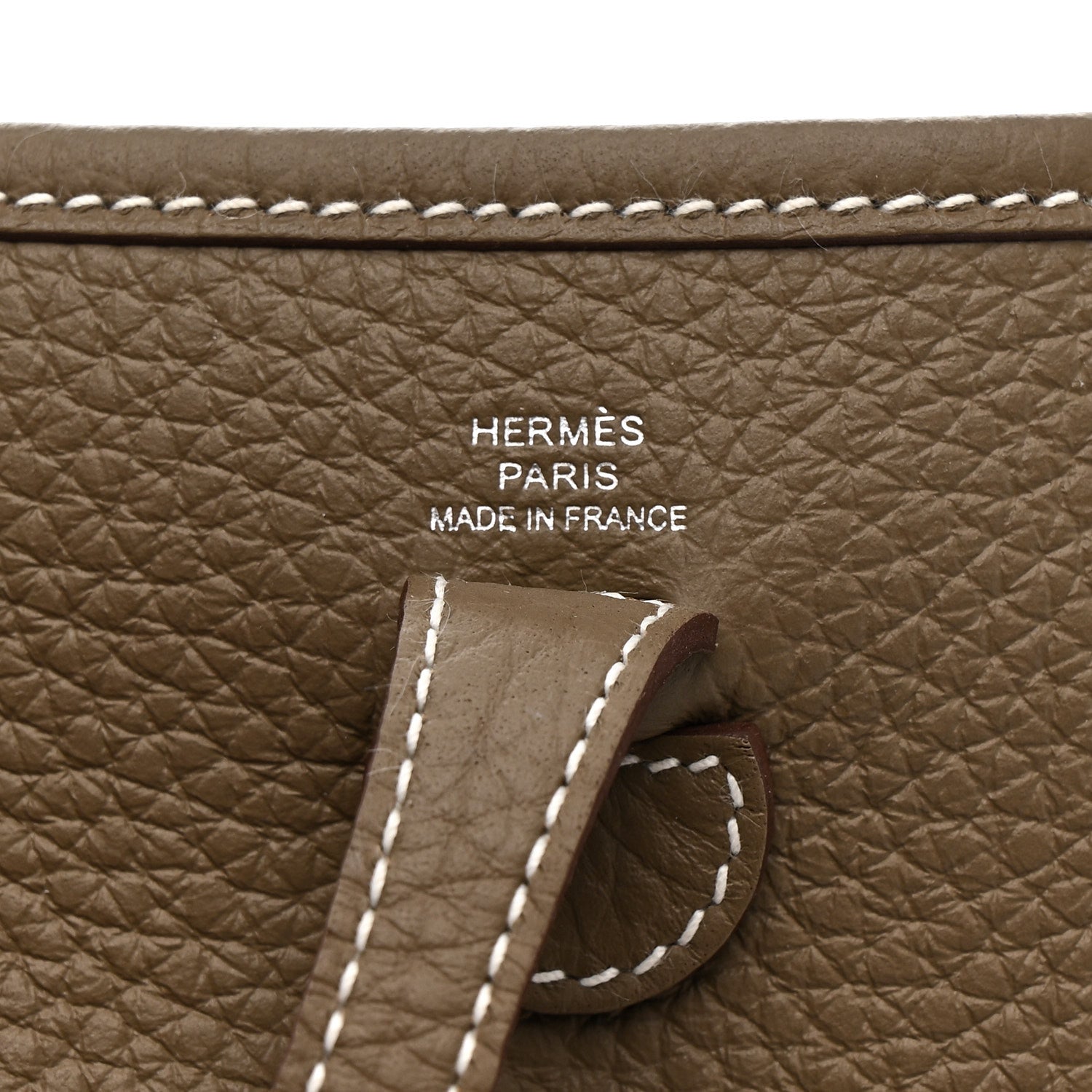 Hermes Taurillon Clemence Amazone Sangle Cavale Evelyne TPM Etoupe Gris Pale 6 of 11