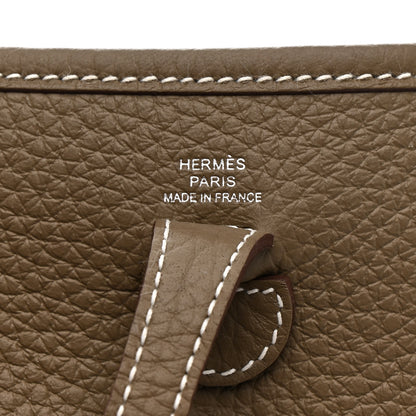 Hermes Taurillon Clemence Amazone Sangle Cavale Evelyne TPM Etoupe Gris Pale 6 of 11