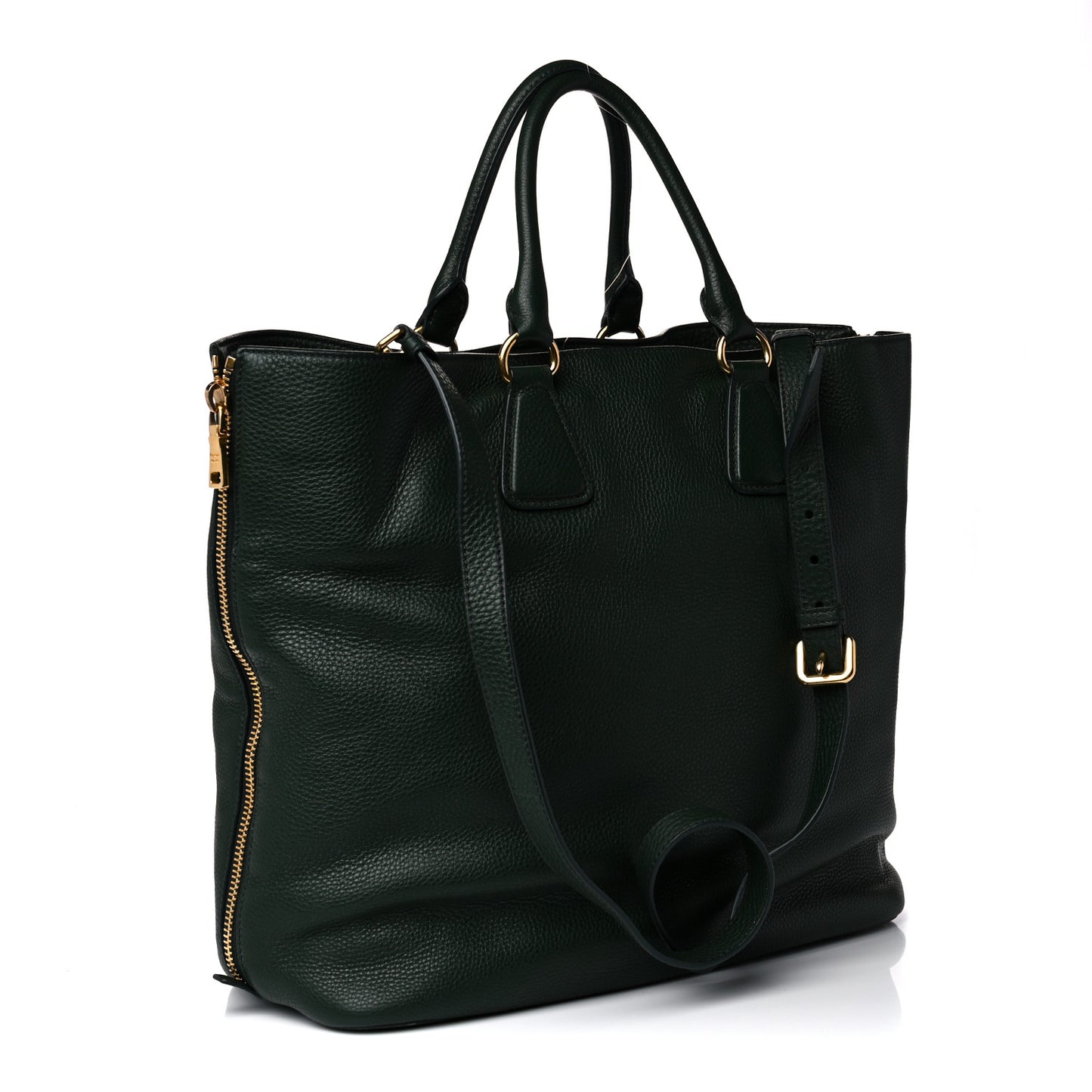 Vitello Daino Side Zip Tote Foresta