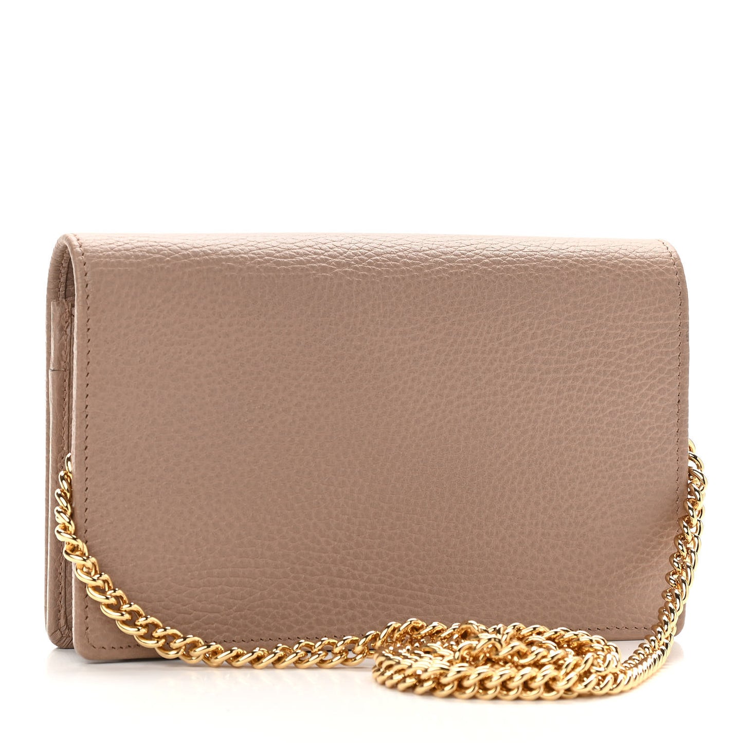 Calfskin Mini GG Marmont Chain Wallet Porcelain Rose