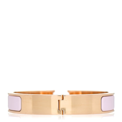 Hermes Enamel Narrow Clic Clac H Bracelet PM Rose Dragee 2 of 4