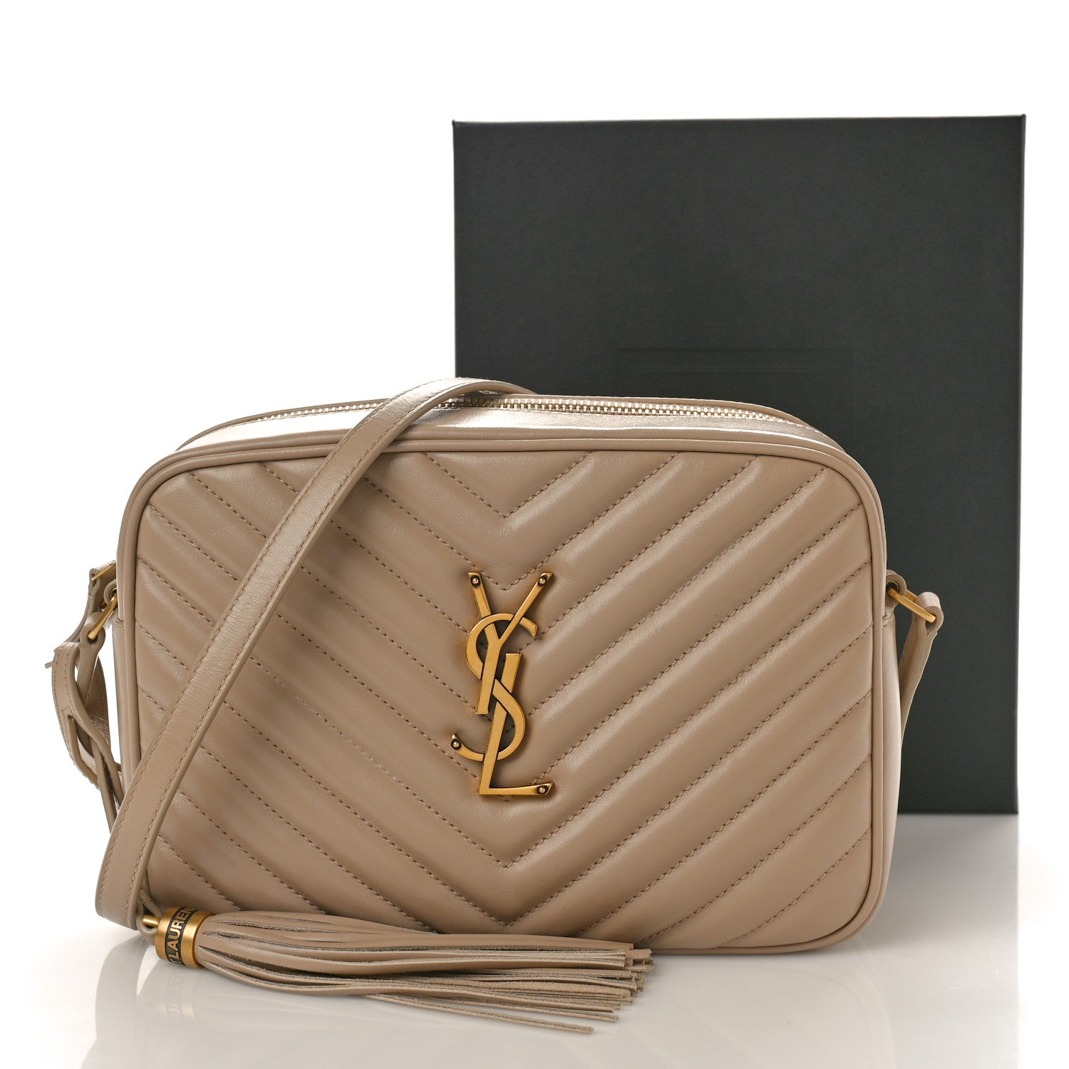 Saint Laurent Calfskin Matelasse Monogram Lou Camera Bag Dark Latte 10 of 10