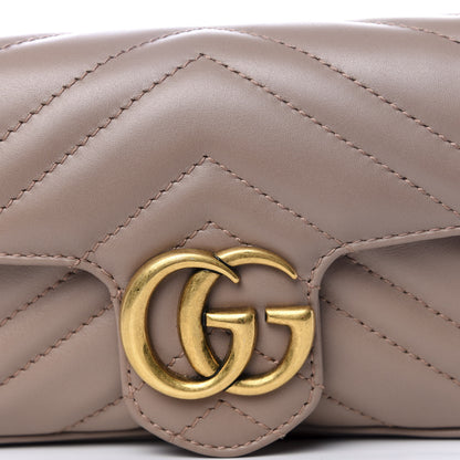 Gucci Calfskin Matelasse Super Mini GG Marmont Shoulder Bag Porcelain Rose 8 of 8