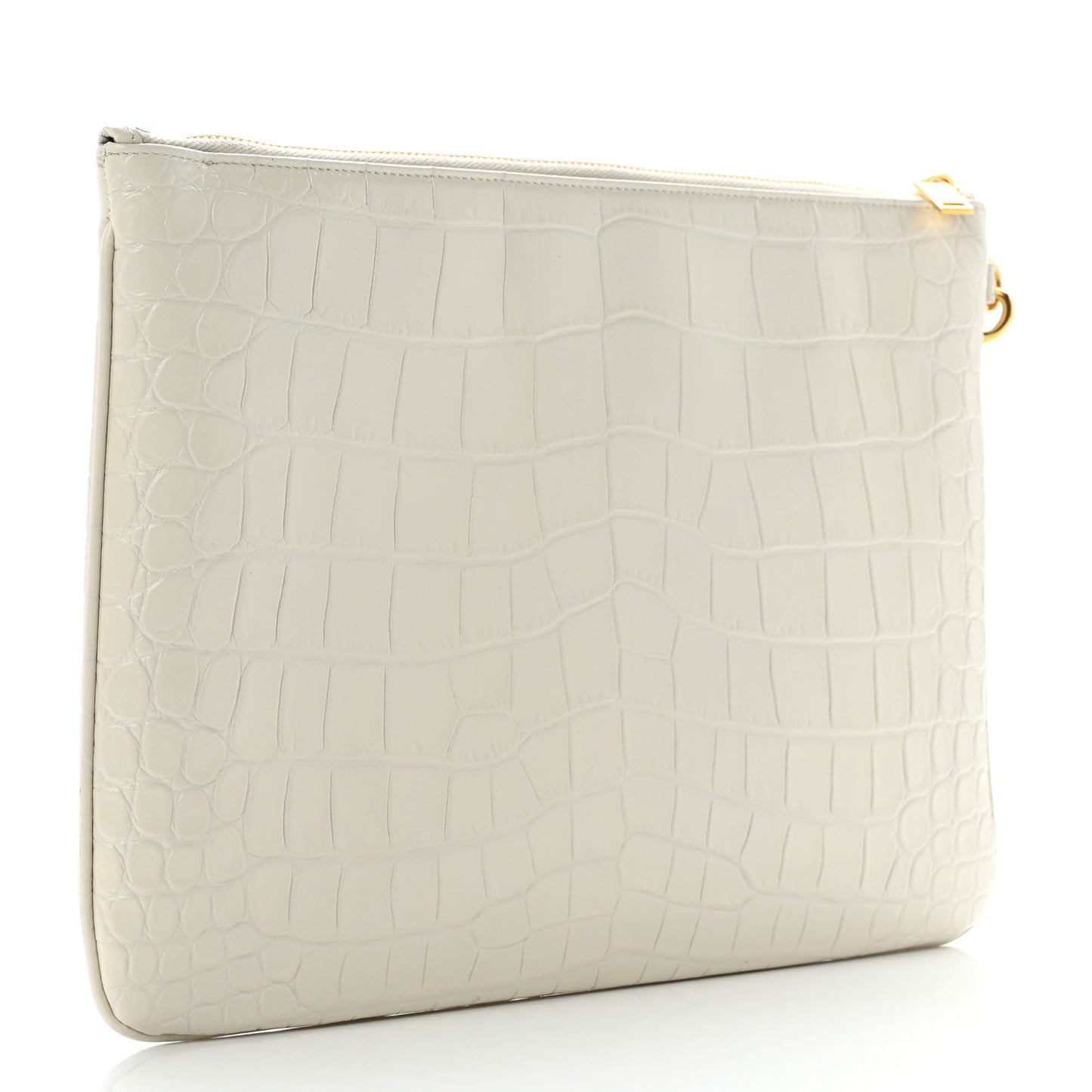 Calfskin Crocodile Embossed Tablet Pouch Crema Soft
