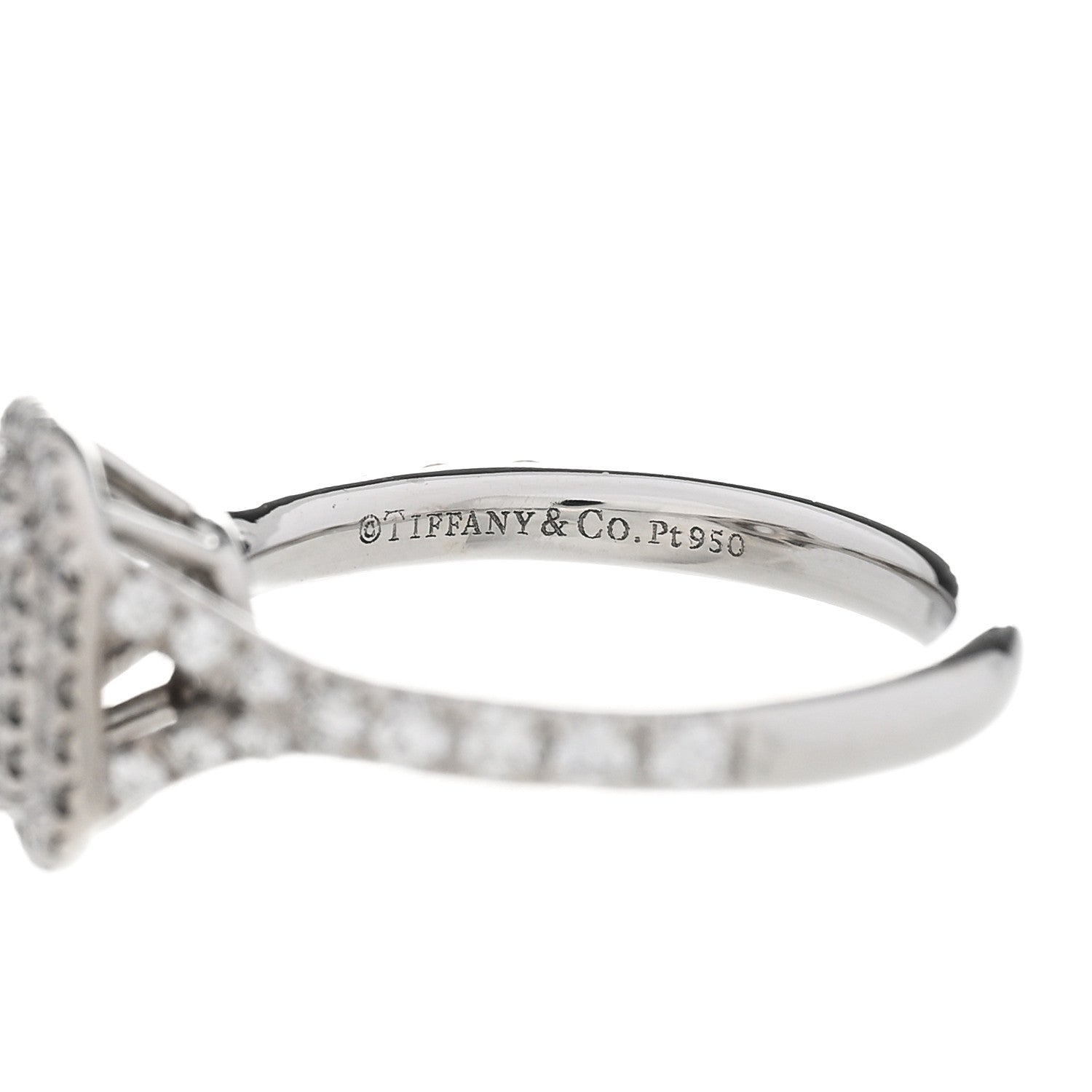 Tiffany Platinum Diamond .44ct Soleste Cushion Cut Double Halo Engagement Ring 44 3 6 of 8