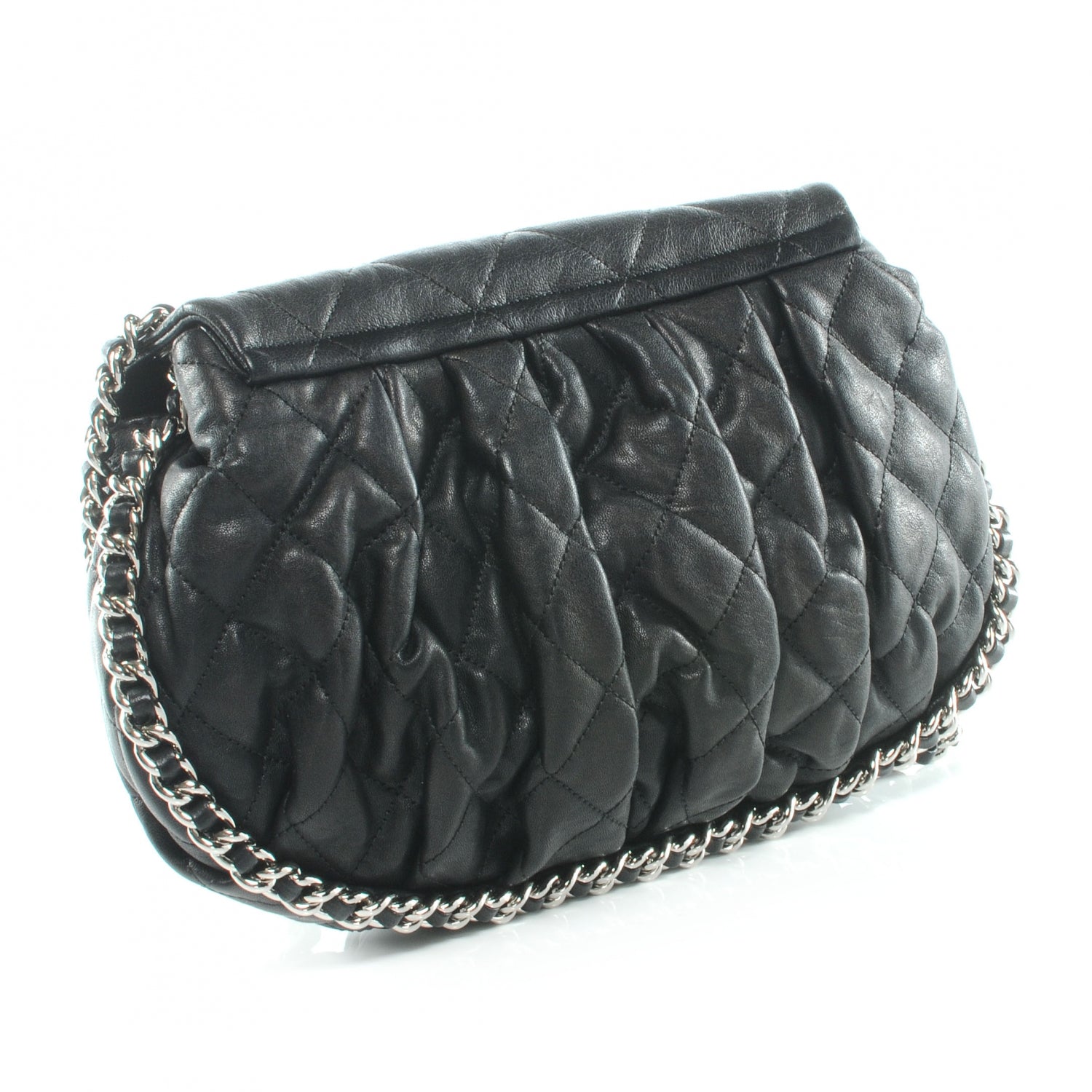 Chanel Washed Lambskin Chain Around Medium Messenger Bag Black 3 of 7