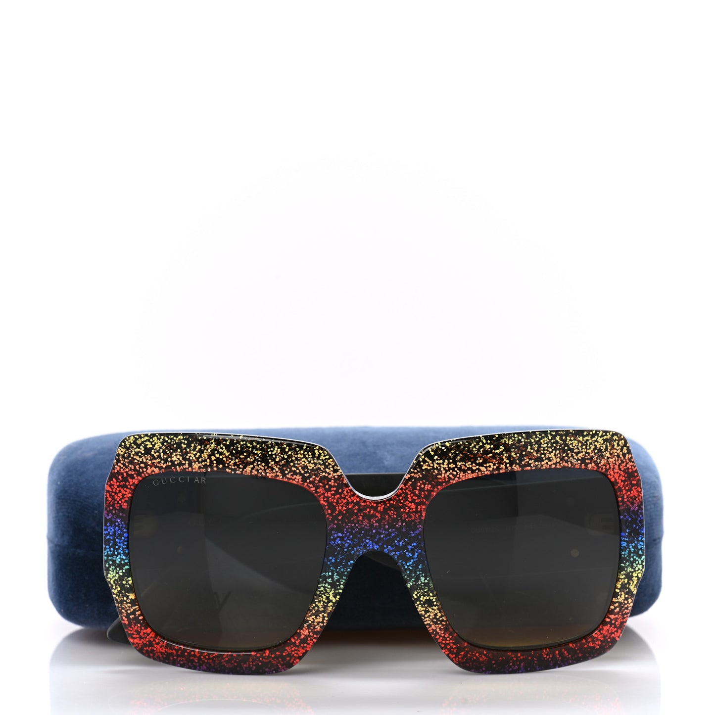 Square Frame GG0102S Sunglasses Glitter Gold Multi