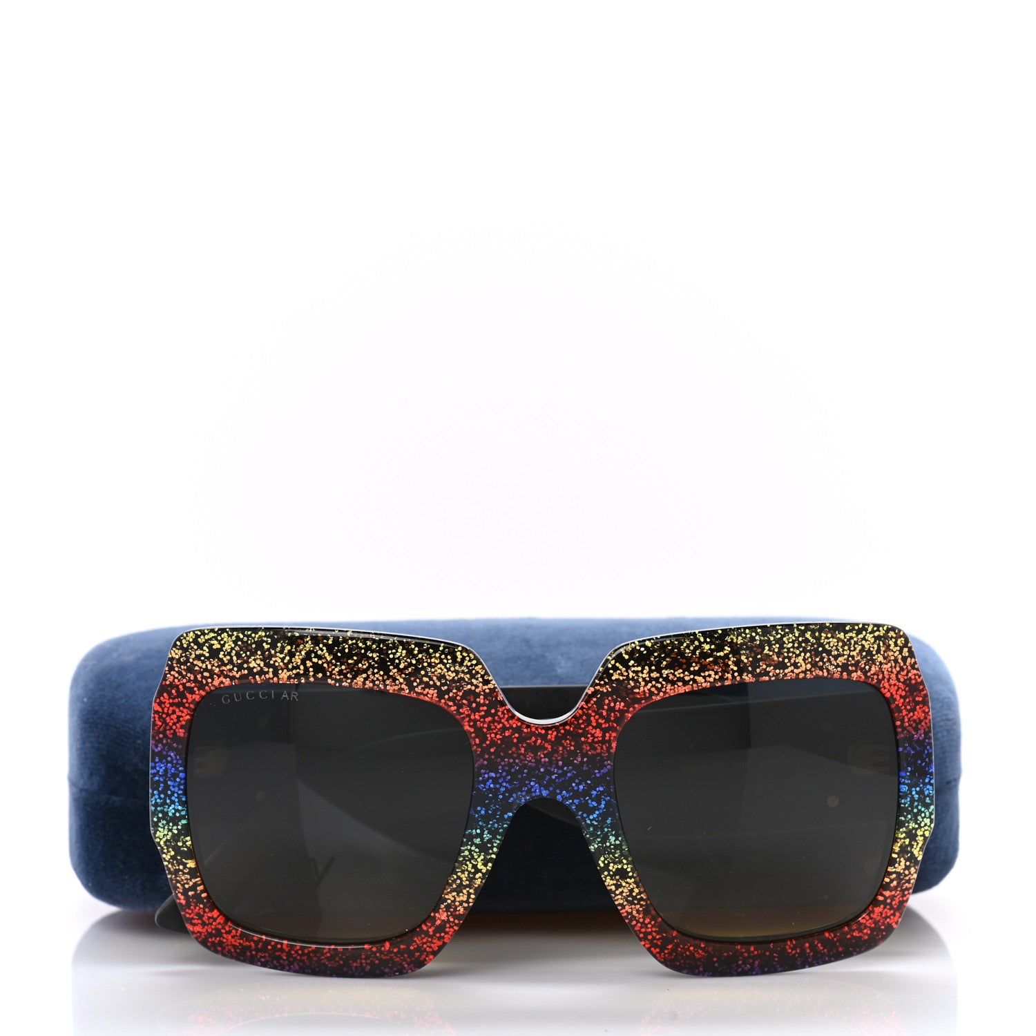 Gucci Square Frame GG0102S Sunglasses Glitter Gold Multi 10 of 10