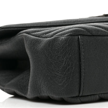 Saint Laurent Sheepskin Matelasse Chevron Monogram Medium College Bag Black 8 of 9