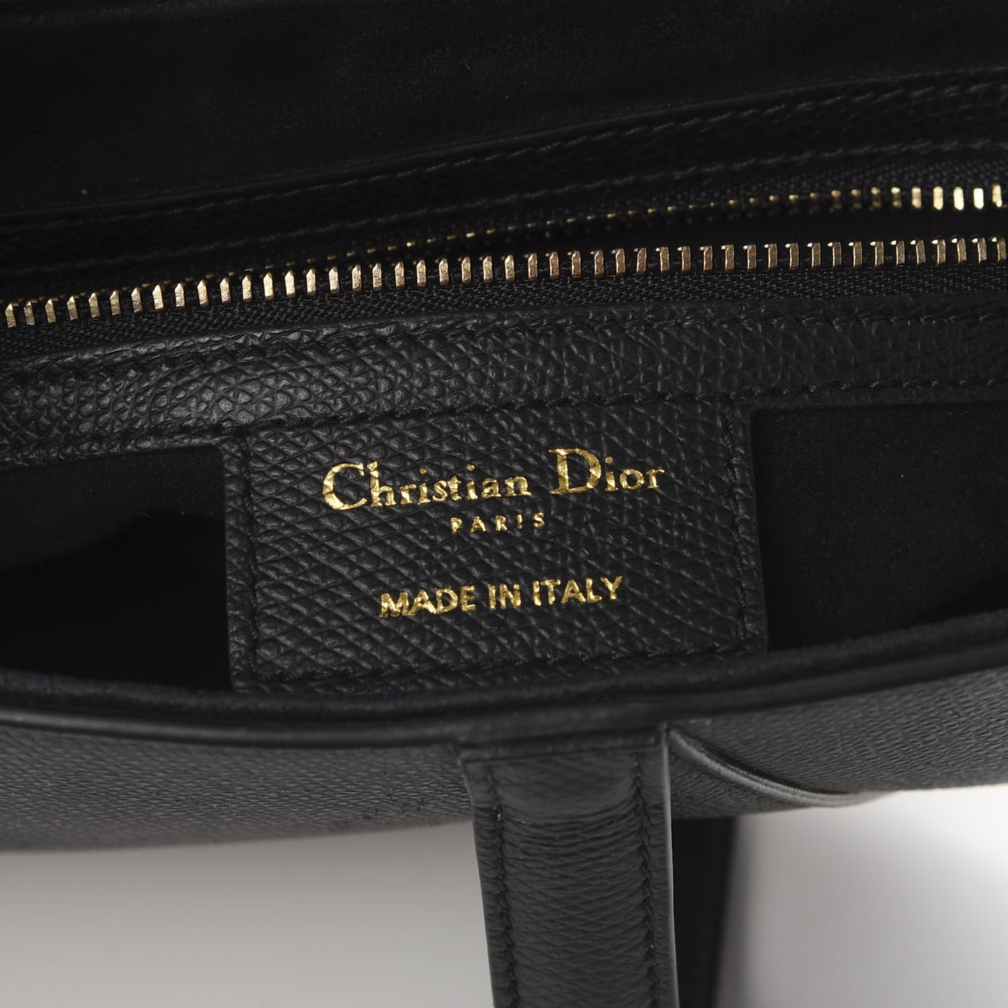 Grained Calfskin Saddle Bag Black