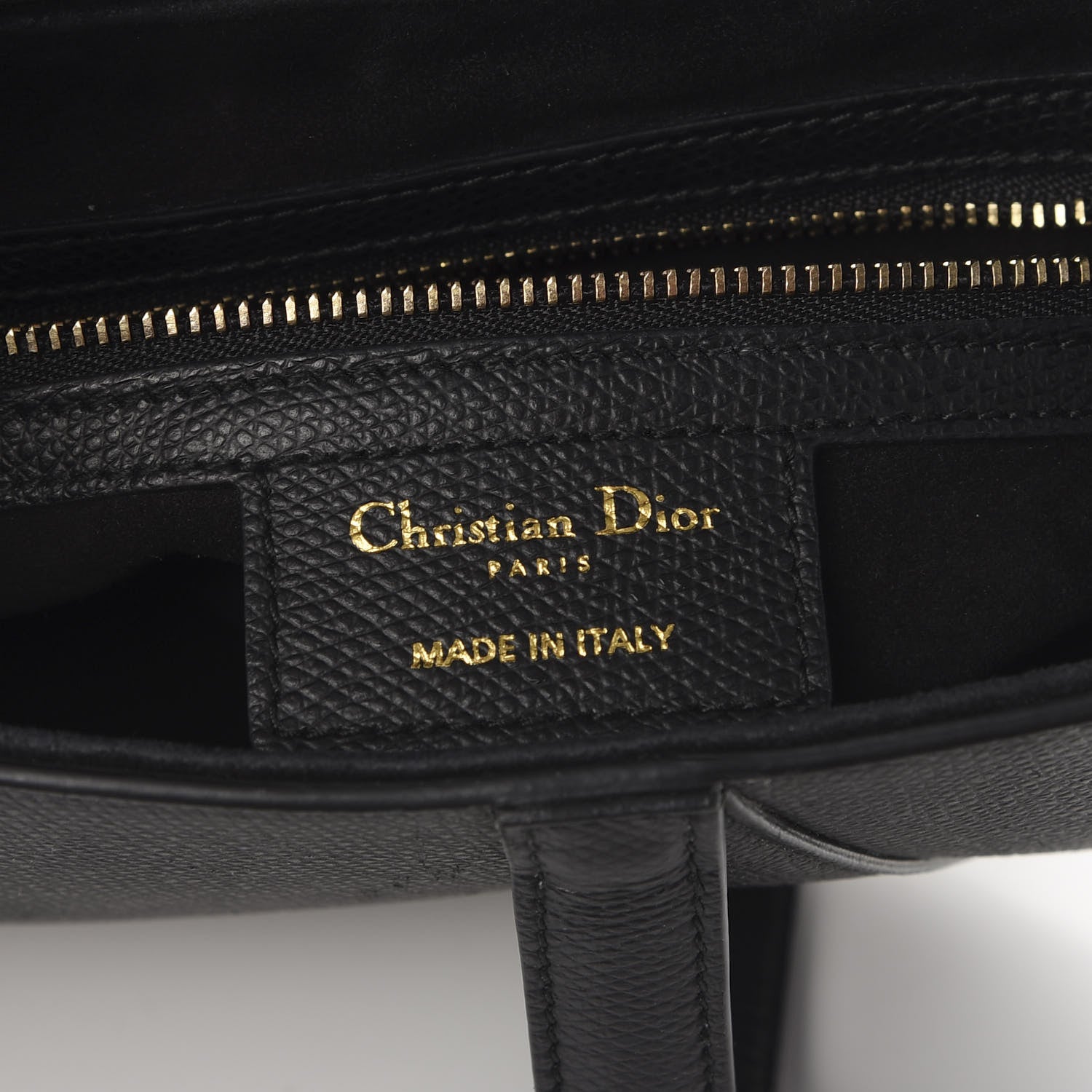 Christian Dior Grained Calfskin Saddle Bag Black 5 of 11