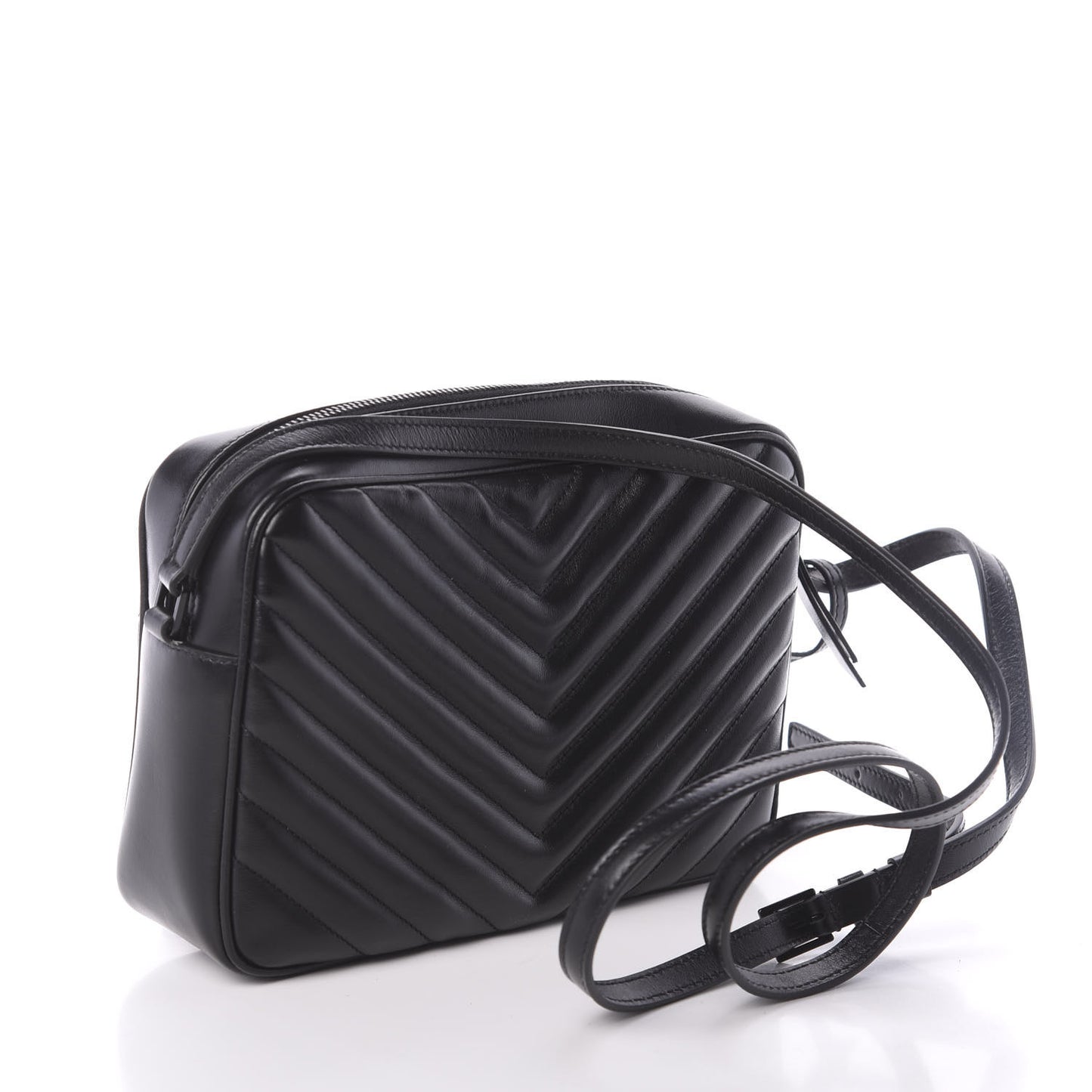 Calfskin Matelasse Monogram Lou Camera Bag Black