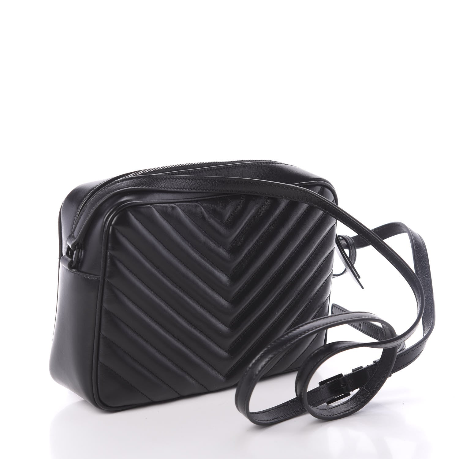 Saint Laurent Calfskin Matelasse Monogram Lou Camera Bag Black 3 of 9