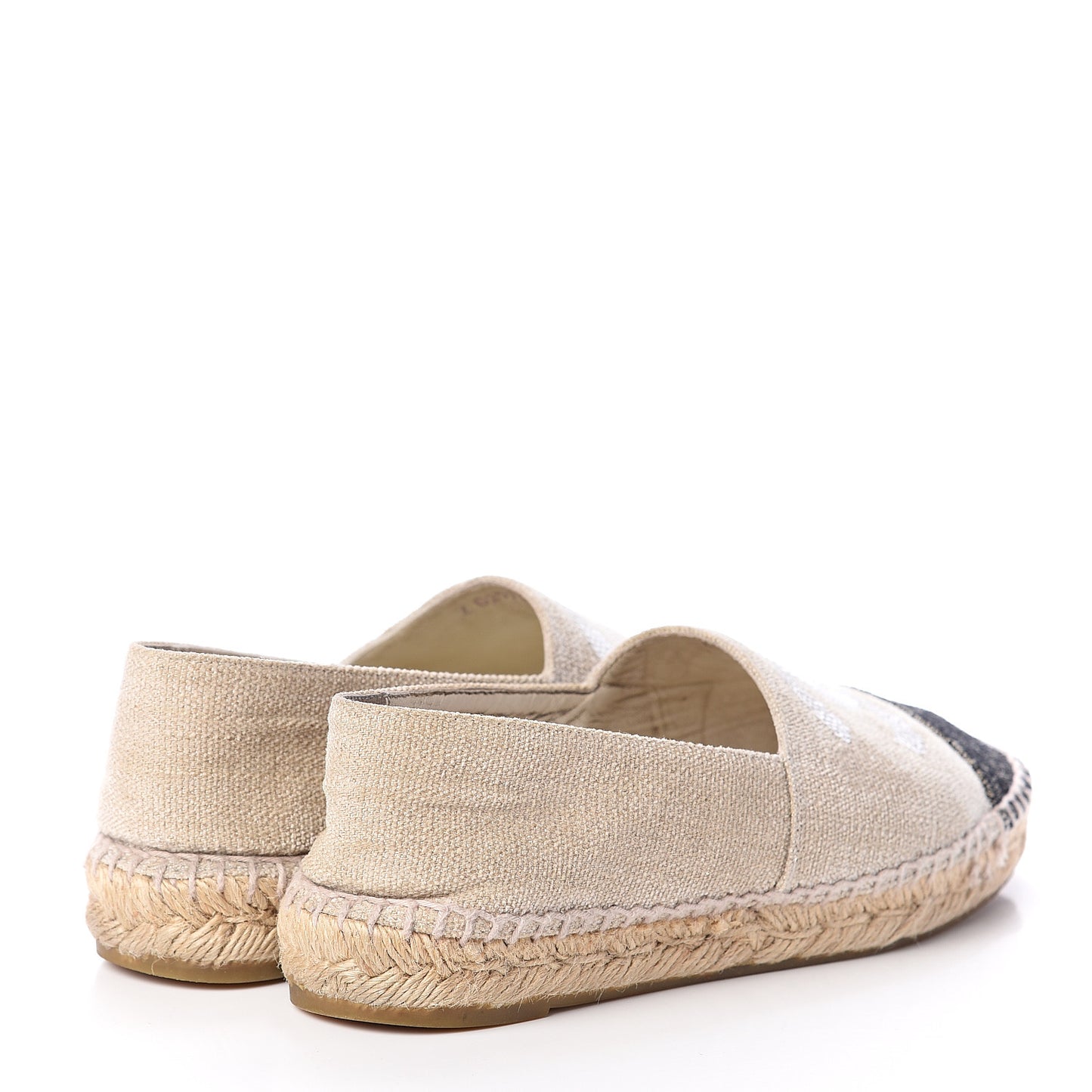 Toile Sequin CC Espadrilles 37 Beige Black