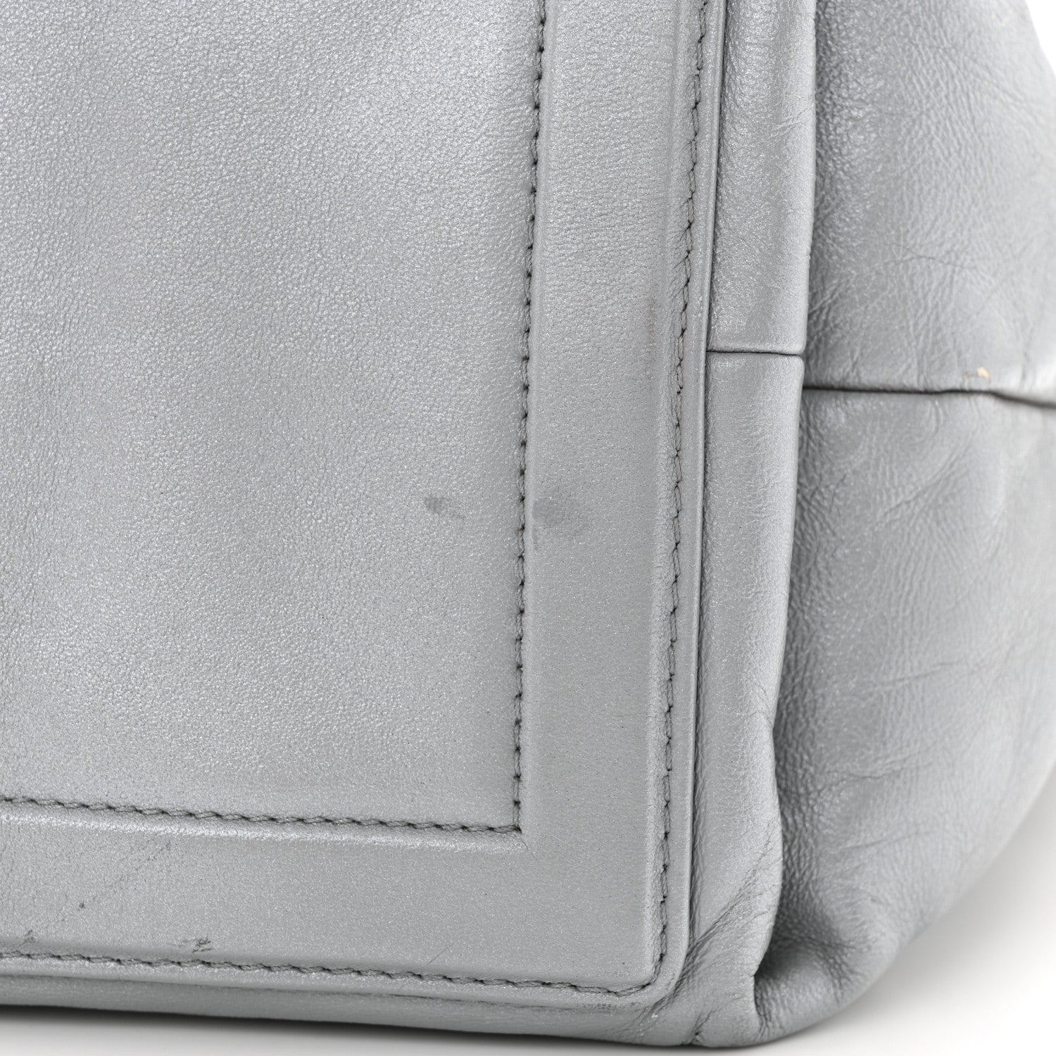 Chanel Metallic Lambskin Quilted Small Coco Cocoon Reversible Tote Light Grey 19 of 23