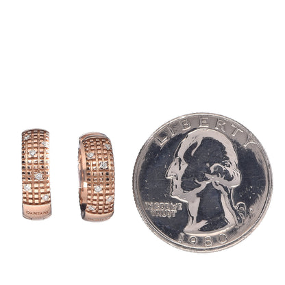 Damiani 18K Rose Gold Diamond Metropolitan Hoop Earrings 2 of 7