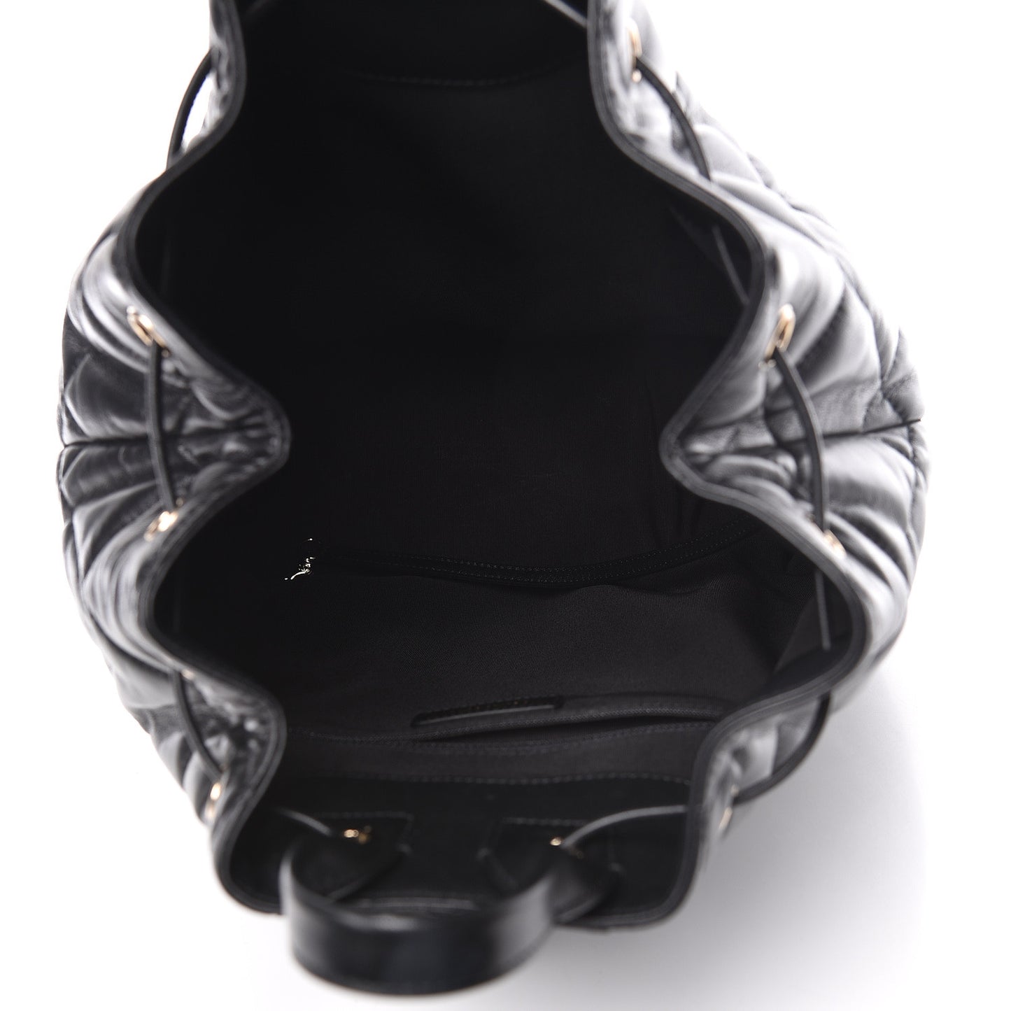 Lambskin Quilted Backpack Black