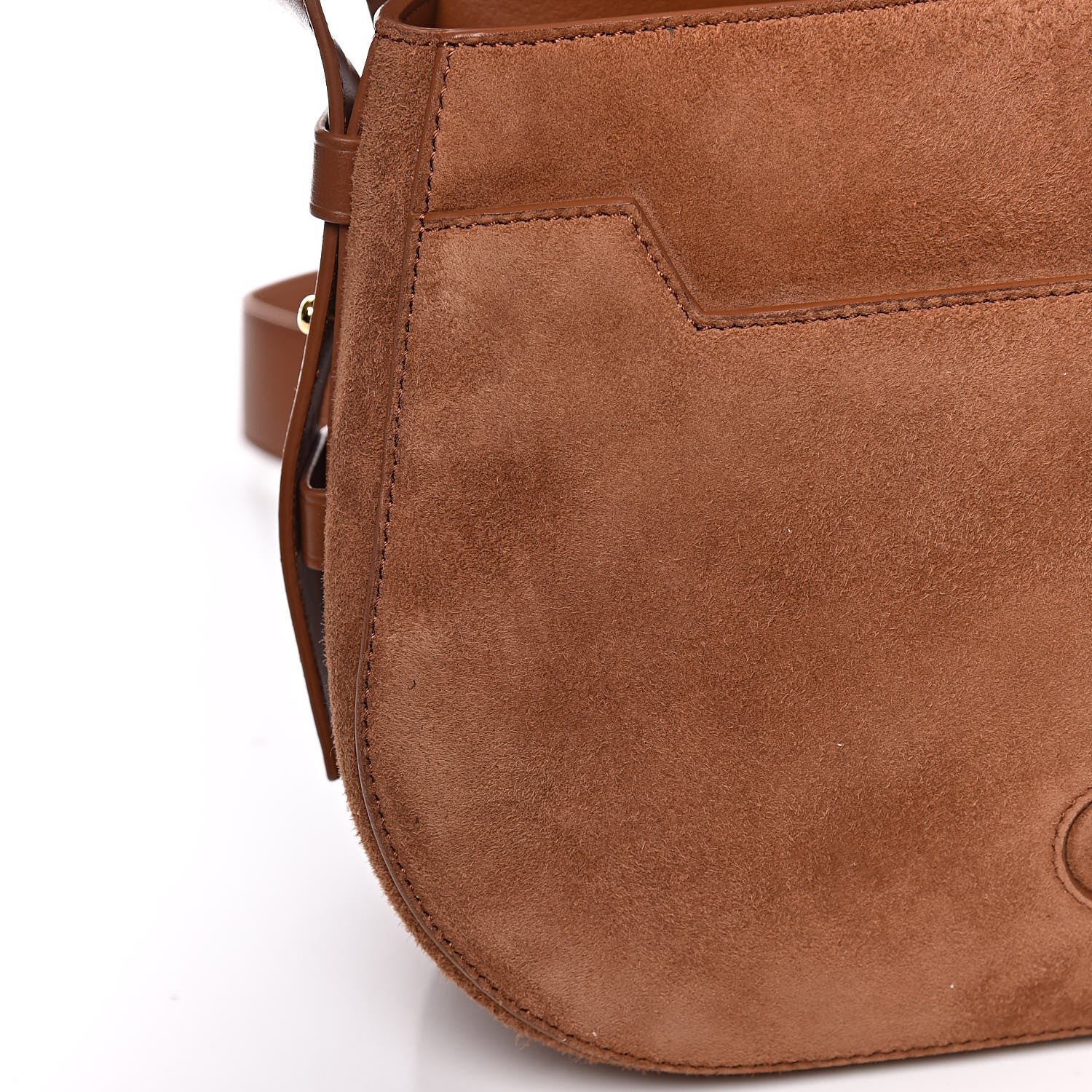 Tom Ford Suede Jennifer Saddle Bag Tobacco 9 of 12
