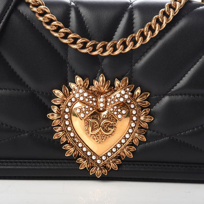 Dolce & Gabbana Calfskin Medium Devotion Crossbody Bag Black 7 of 9