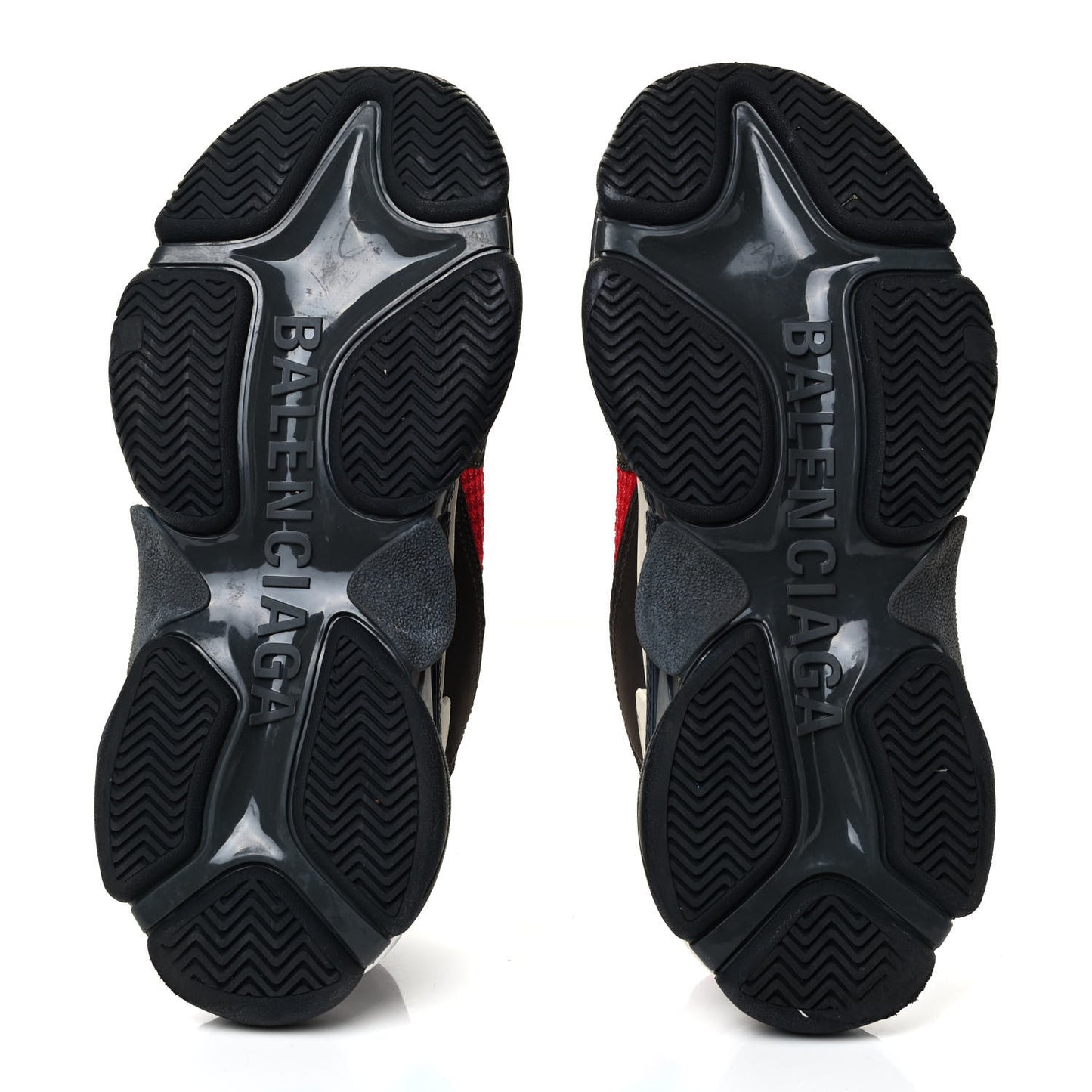 Fabric Mesh Mens Triple S Sneakers 39 Rouge Black