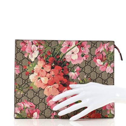 Gucci GG Supreme Monogram Blooms Large Cosmetic Case Beige Multicolor Dry Rose 2 of 10