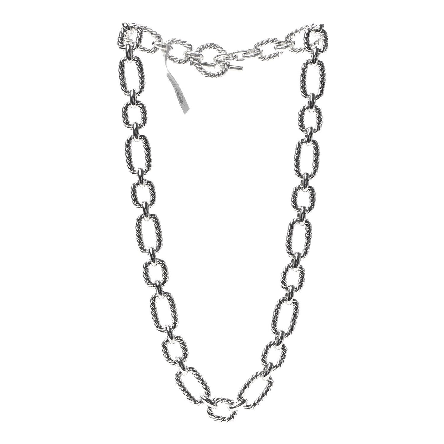 Sterling Silver 12.5mm Cushion Link Chain Necklace