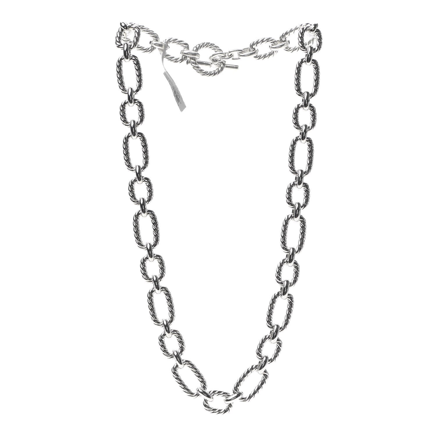 David Yurman Sterling Silver 12.5mm Cushion Link Chain Necklace 3 of 5