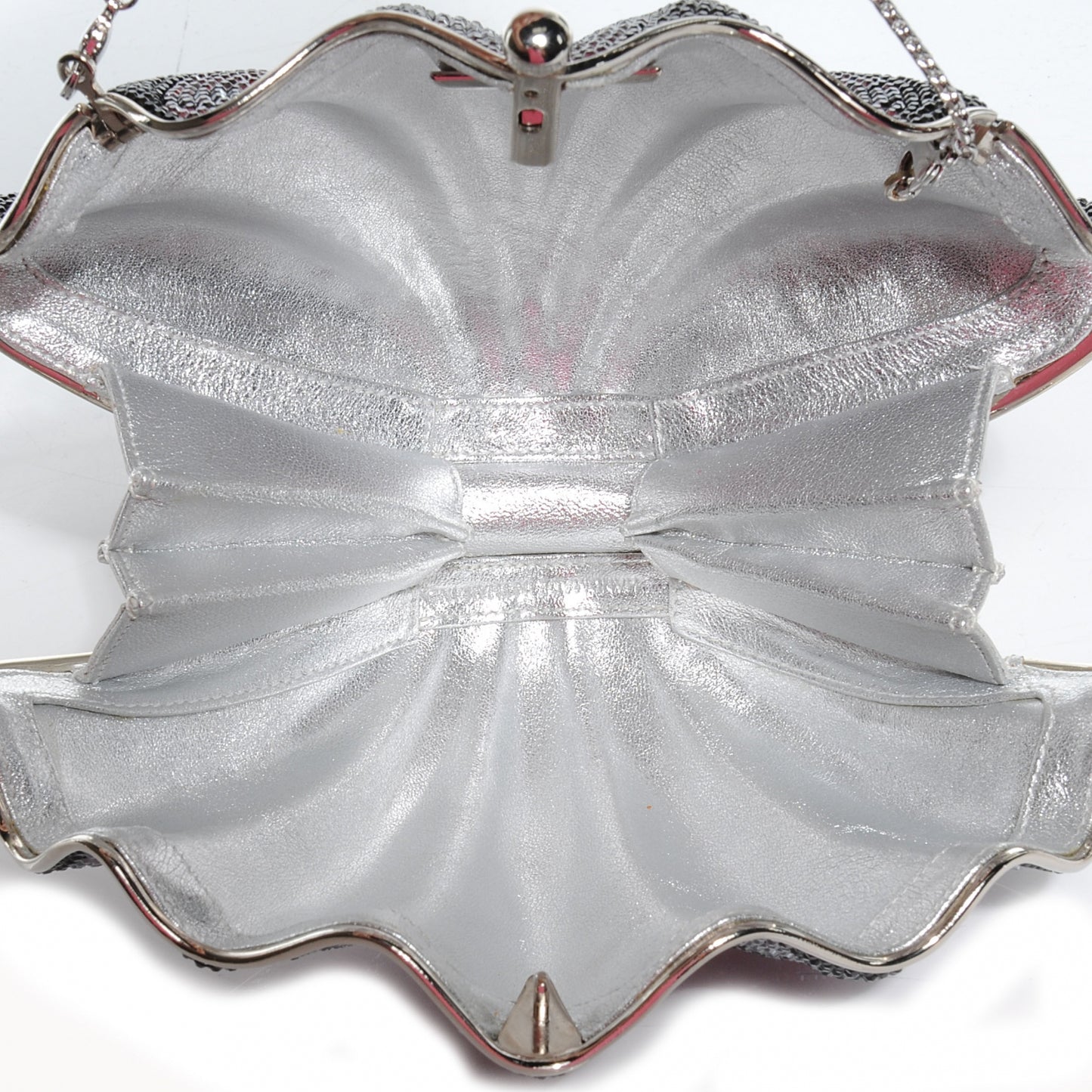 Crystal Clamshell Minaudiere Evening Bag Clutch