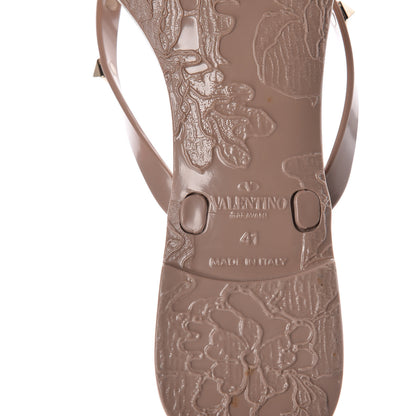 Valentino Garavani PVC Jelly Rockstud Bow Thong Sandals 41 Poudre 8 of 10