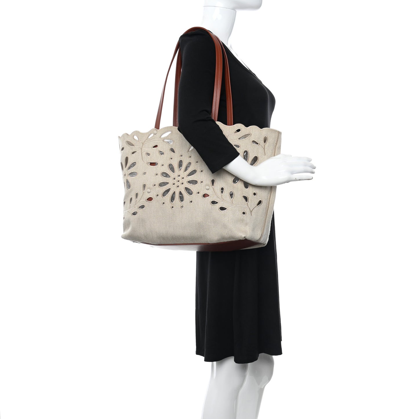 Vitello Shine Shopping Satchel Denim