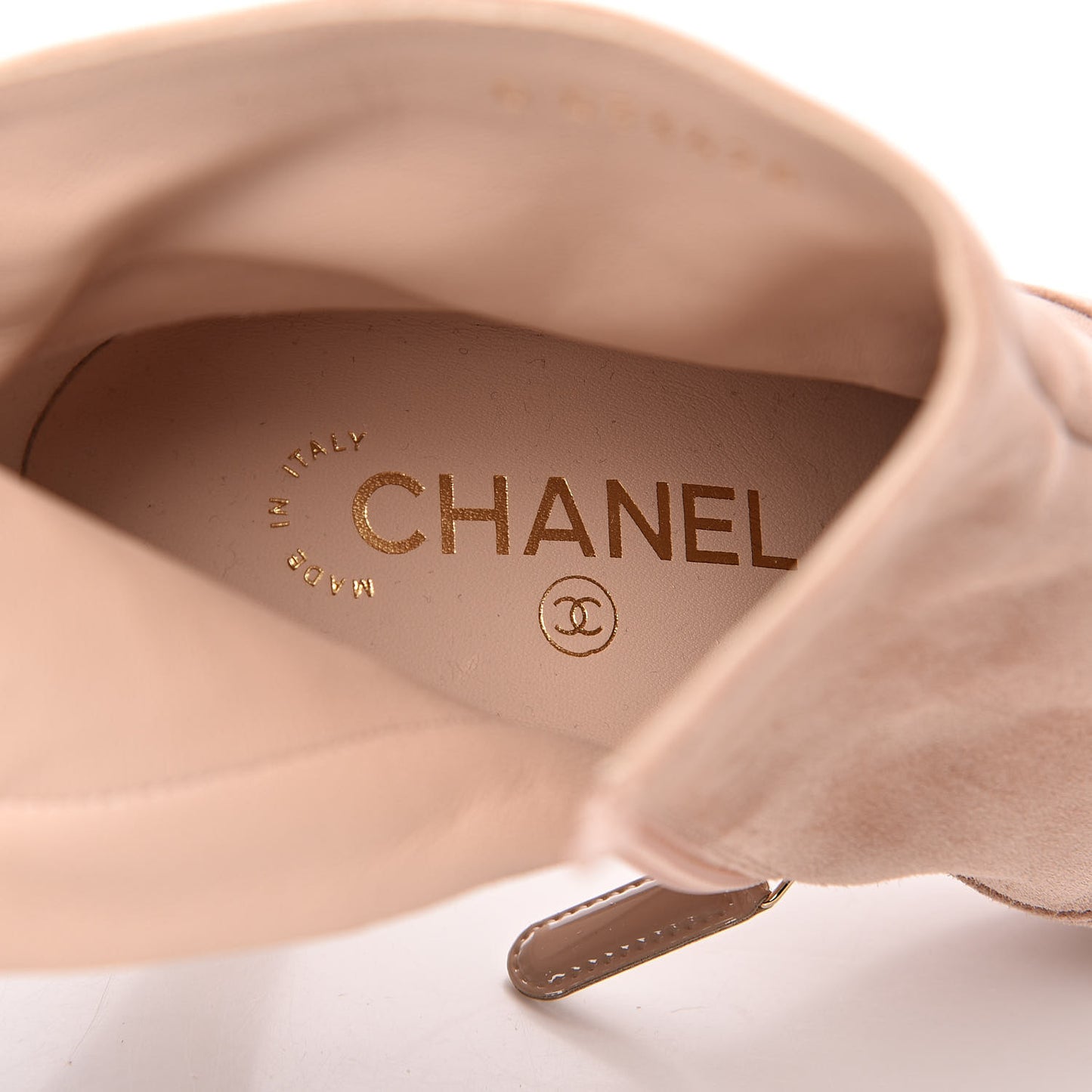 Suede CC Cap Toe Short Boots 36 Beige