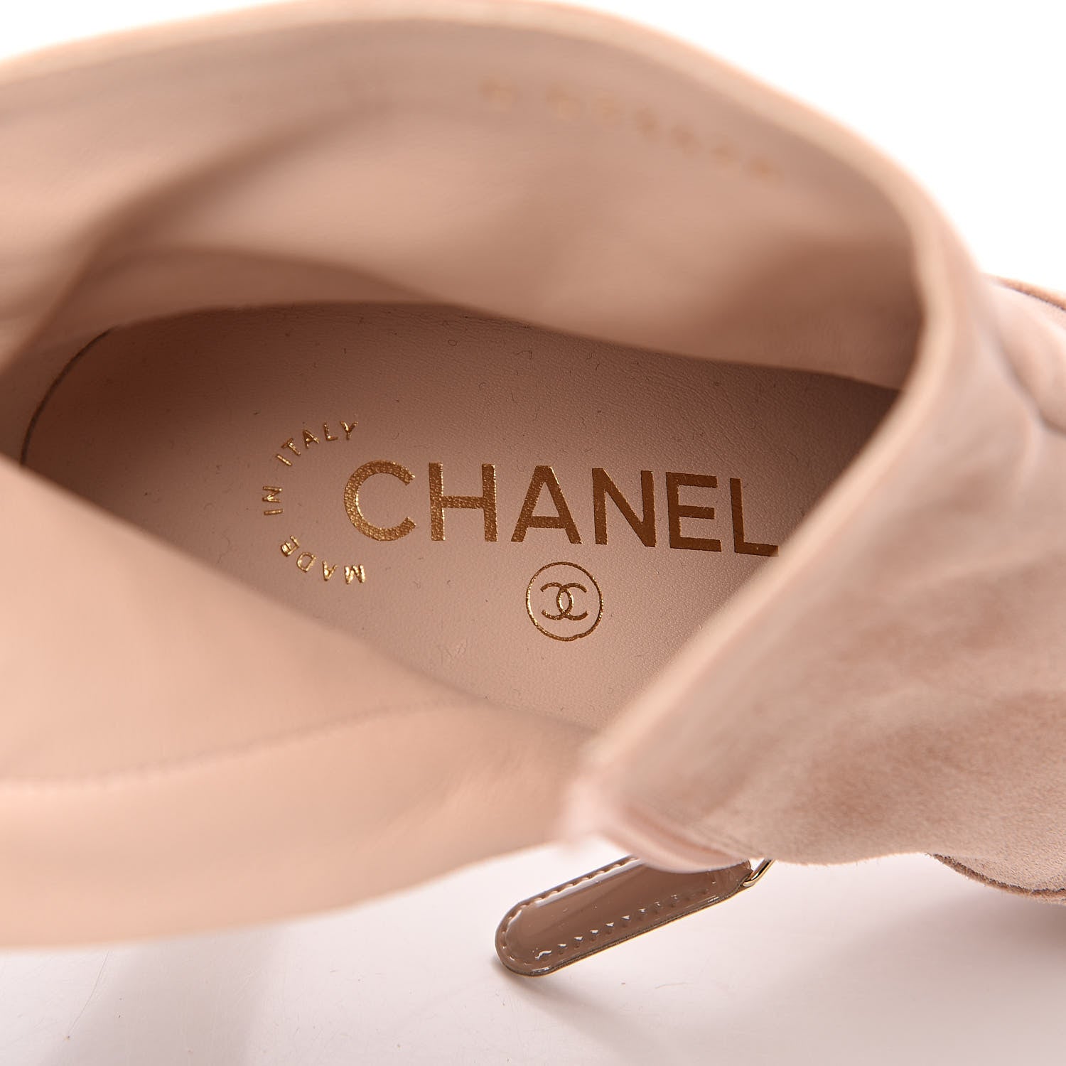 Chanel Suede CC Cap Toe Short Boots 36 Beige 7 of 9