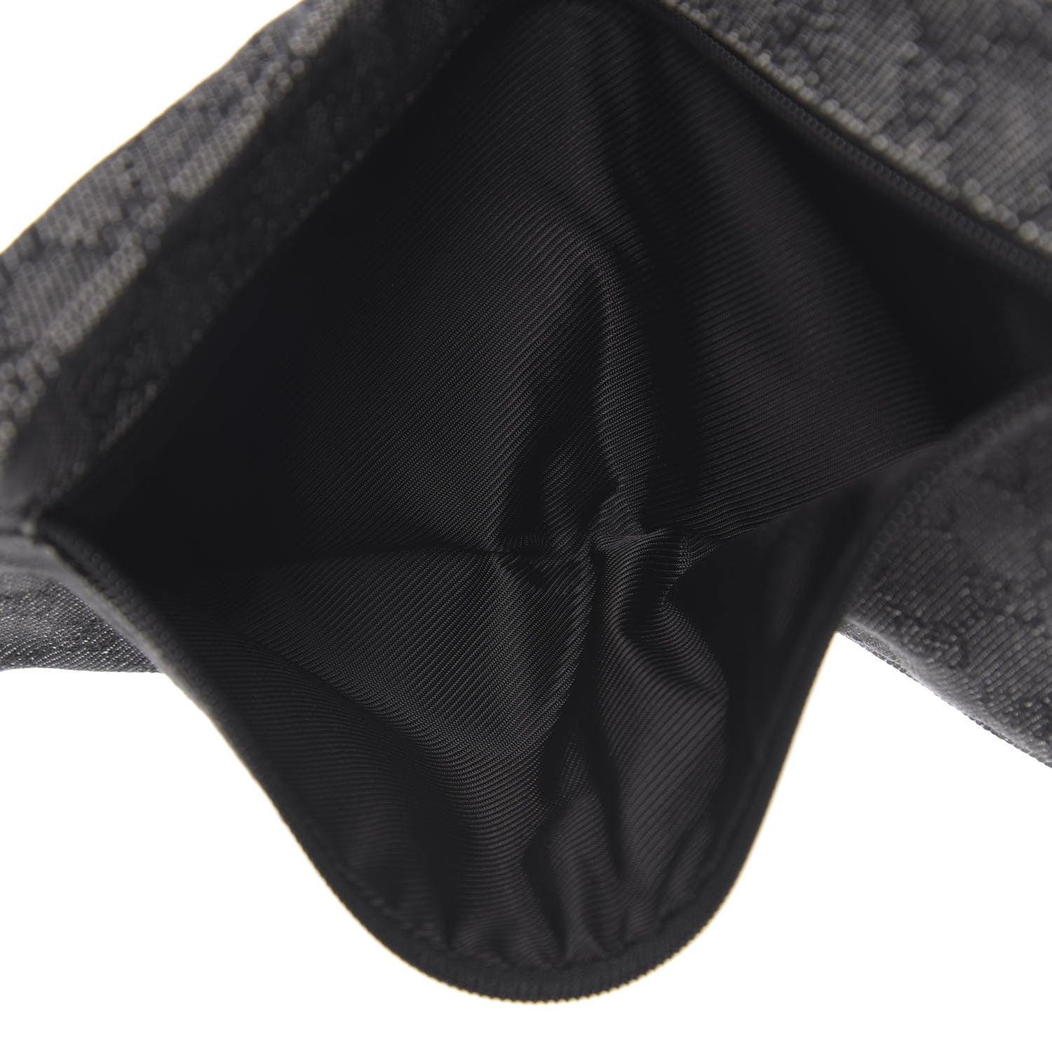 Gucci Denim Monogram Double Pocket Belt Bag Black 4 of 10
