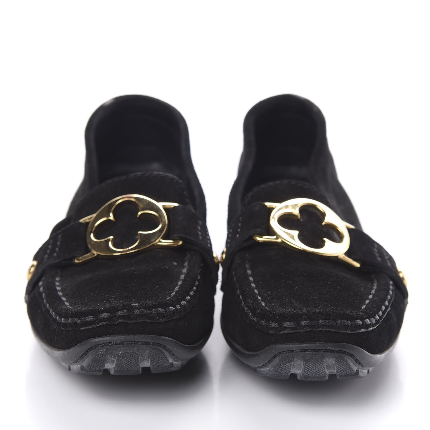 Louis Vuitton Suede Loafers 38.5 Black 2 of 10