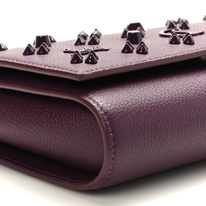 Christian Louboutin Calfskin Spikes Loubinthesky Paloma Clutch Merlot 8 of 10