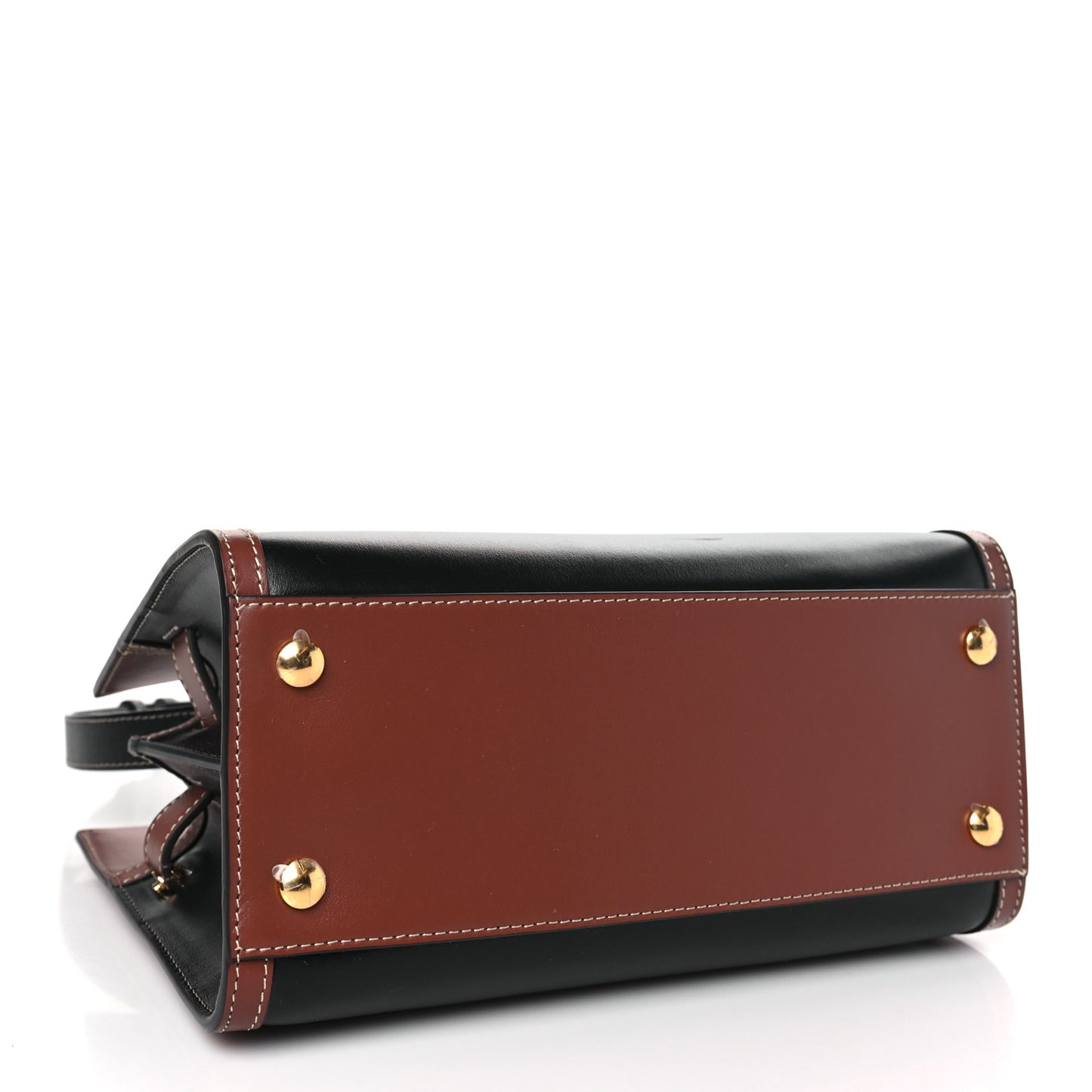 Calfskin Vintage Check Mini Two Handle Title Bag Black