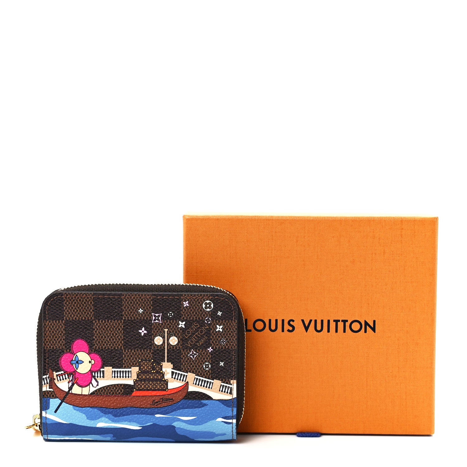 Louis Vuitton Damier Ebene 2019 Christmas Animation Zippy Coin Purse Blue 12 of 12