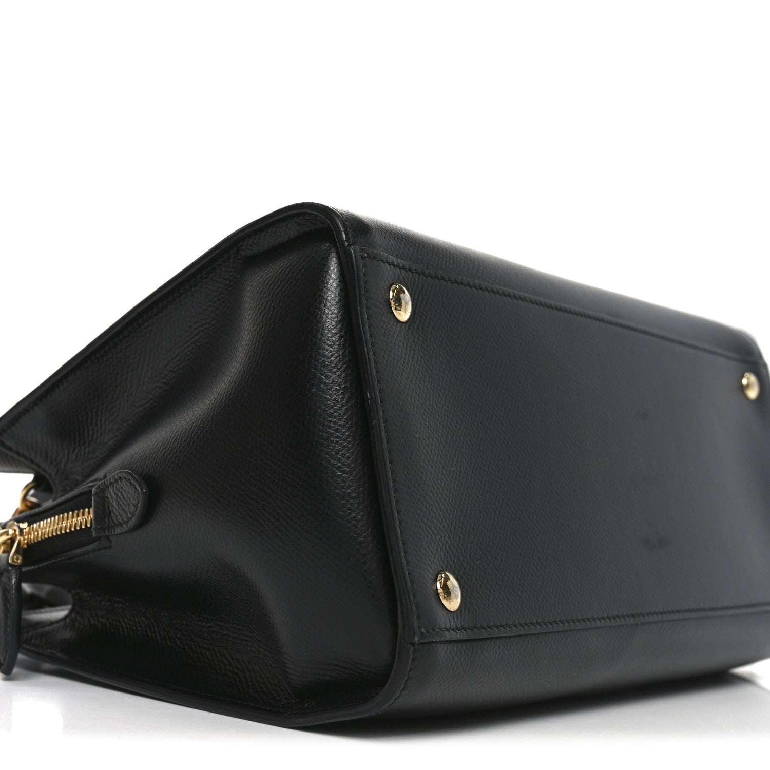 未使用級　Salvatore Ferragamo 定価約60000円　23.5 Salvatore Ferragamo Hammered Calfskin Today Satchel Black 1863416