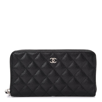Chanel Caviar Quilted Large Gusset Zip Around Wallet Black 1 of 8