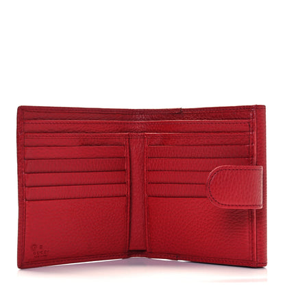 Gucci Dollar Calfskin Interlocking G French Wallet Rosso 5 of 11