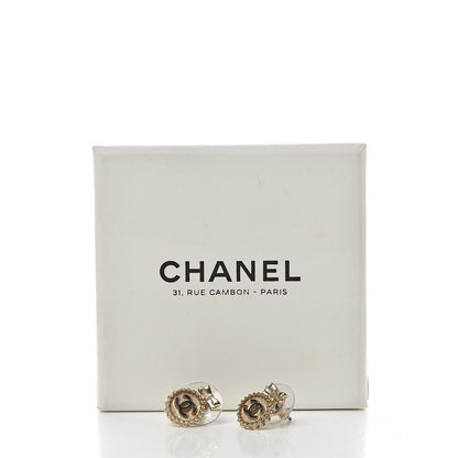 Chanel Enamel CC Ribbon Earrings Black Gold 5 of 5