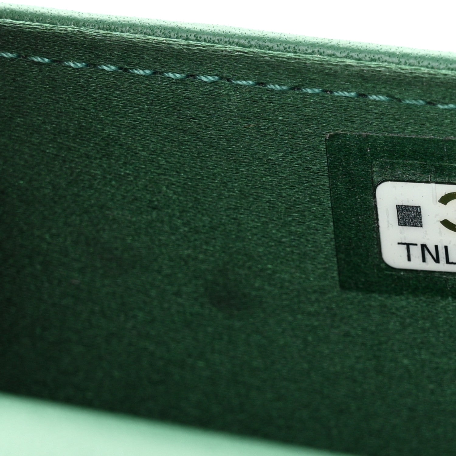 Chanel Lambskin Crystal Diamante Clutch With Chain Green 8 of 11