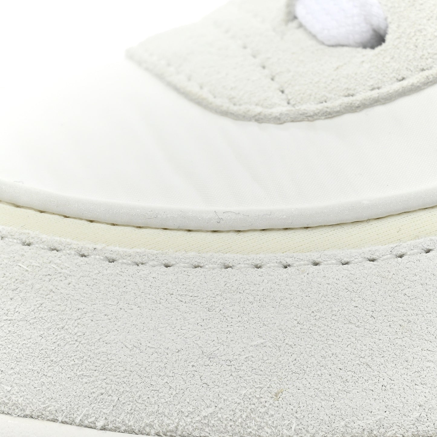 Suede Calfskin Fabric CC Sneakers 38 White