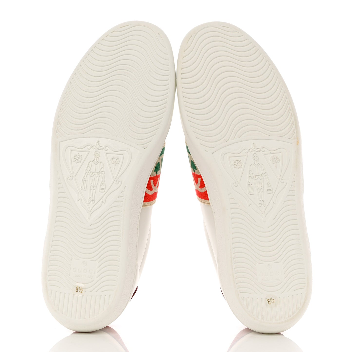 Calfskin Web Interlocking G Mens Ace Sneakers 8.5 White