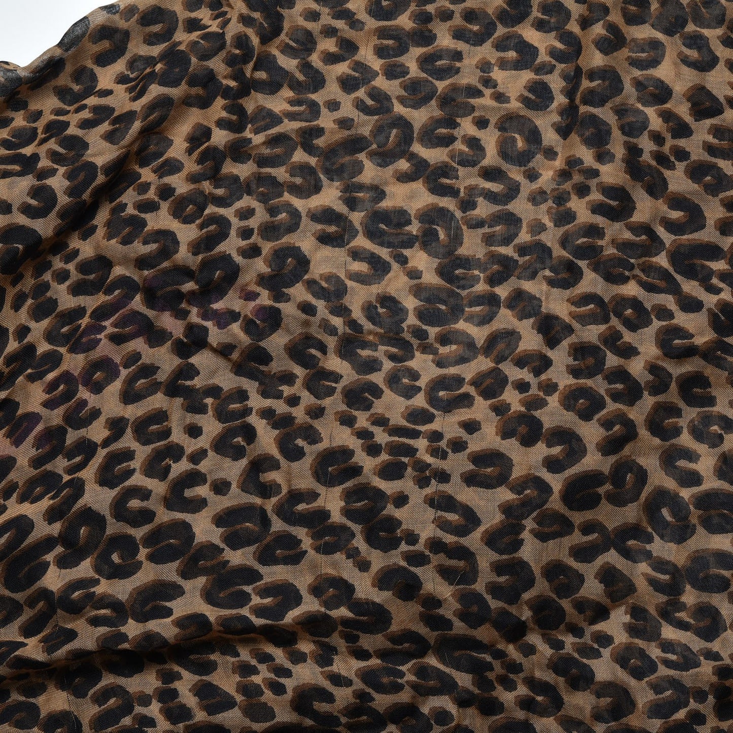 Cashmere Silk Leopard Etole Stole Marron