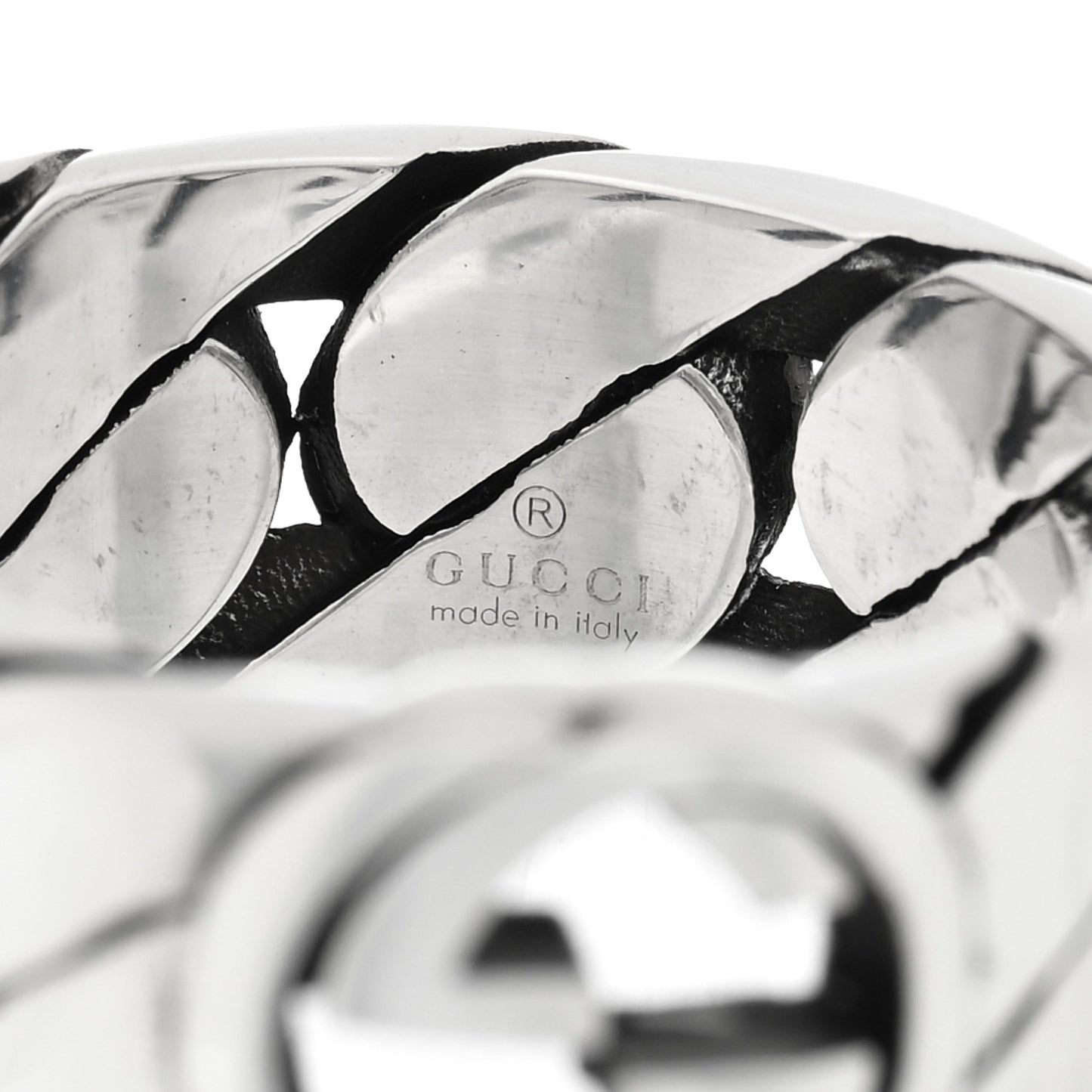 Sterling Silver Interlocking G Chainlink Wide Band Ring 54 7