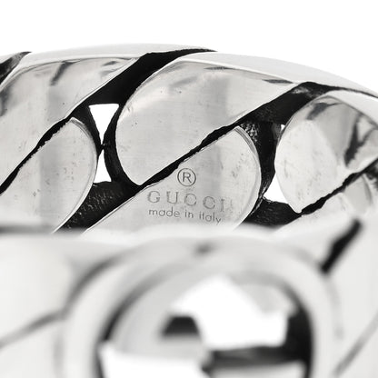 Gucci Sterling Silver Interlocking G Chainlink Wide Band Ring 54 7 4 of 4